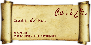 Csuti Ákos névjegykártya